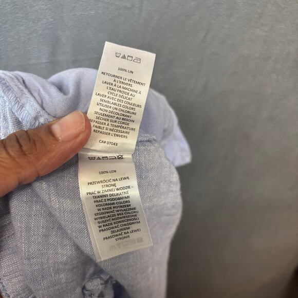 Tahari Womens 100% Linen Shorts 1X Light Blue Elastic Waist Casual Summer Resort - Picture 7 of 14